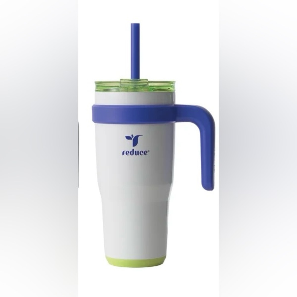 NWT Reduce White and Blue Travel Mug